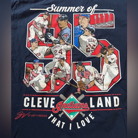 Cleveland Indians Summer of 95 Throwback T Shirt XL Thome Ramirez Alomar Pepsi - Picture 2 of 7